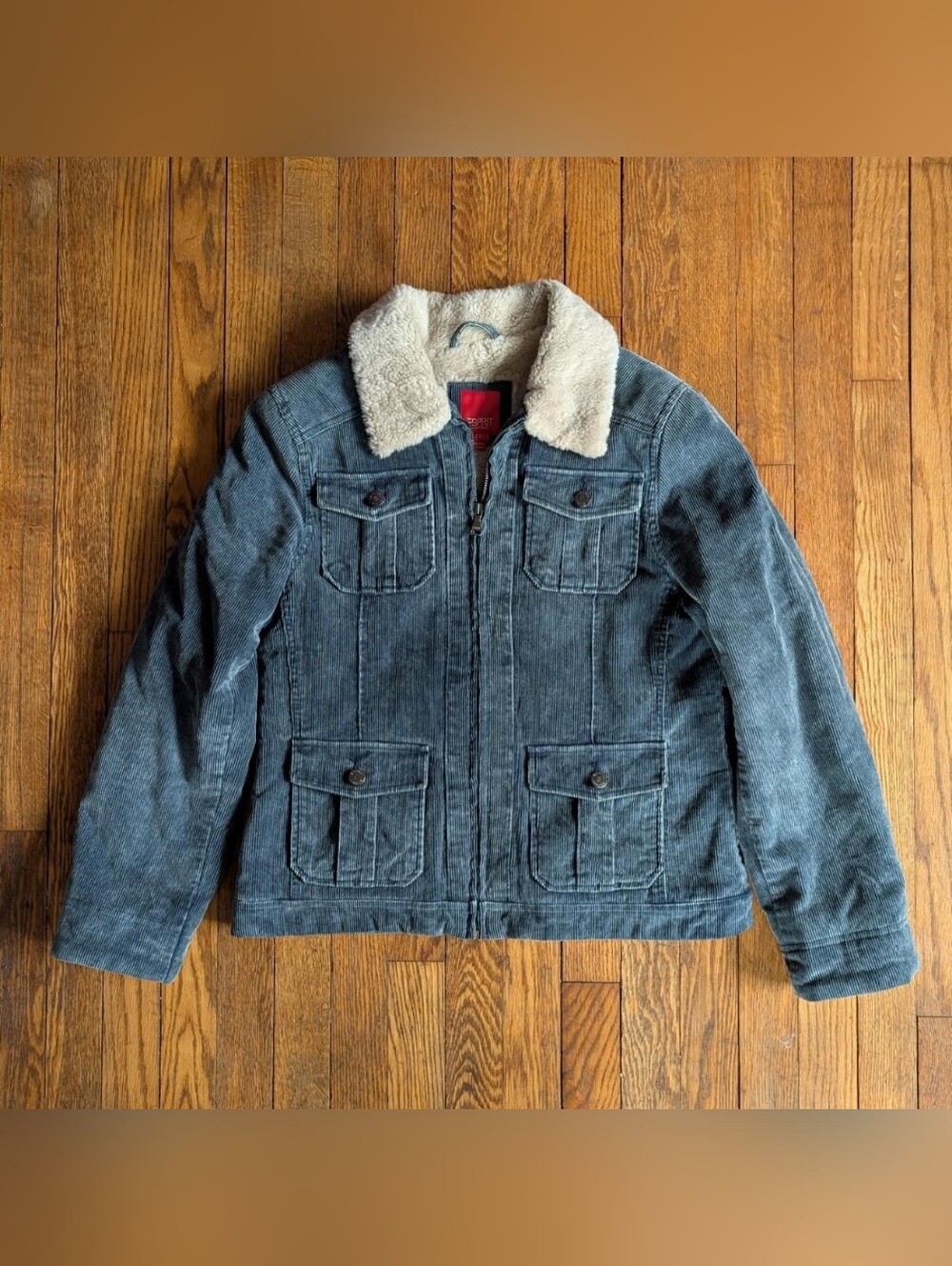 Vintage Y2k Sherpa Trim Corduroy Jacket